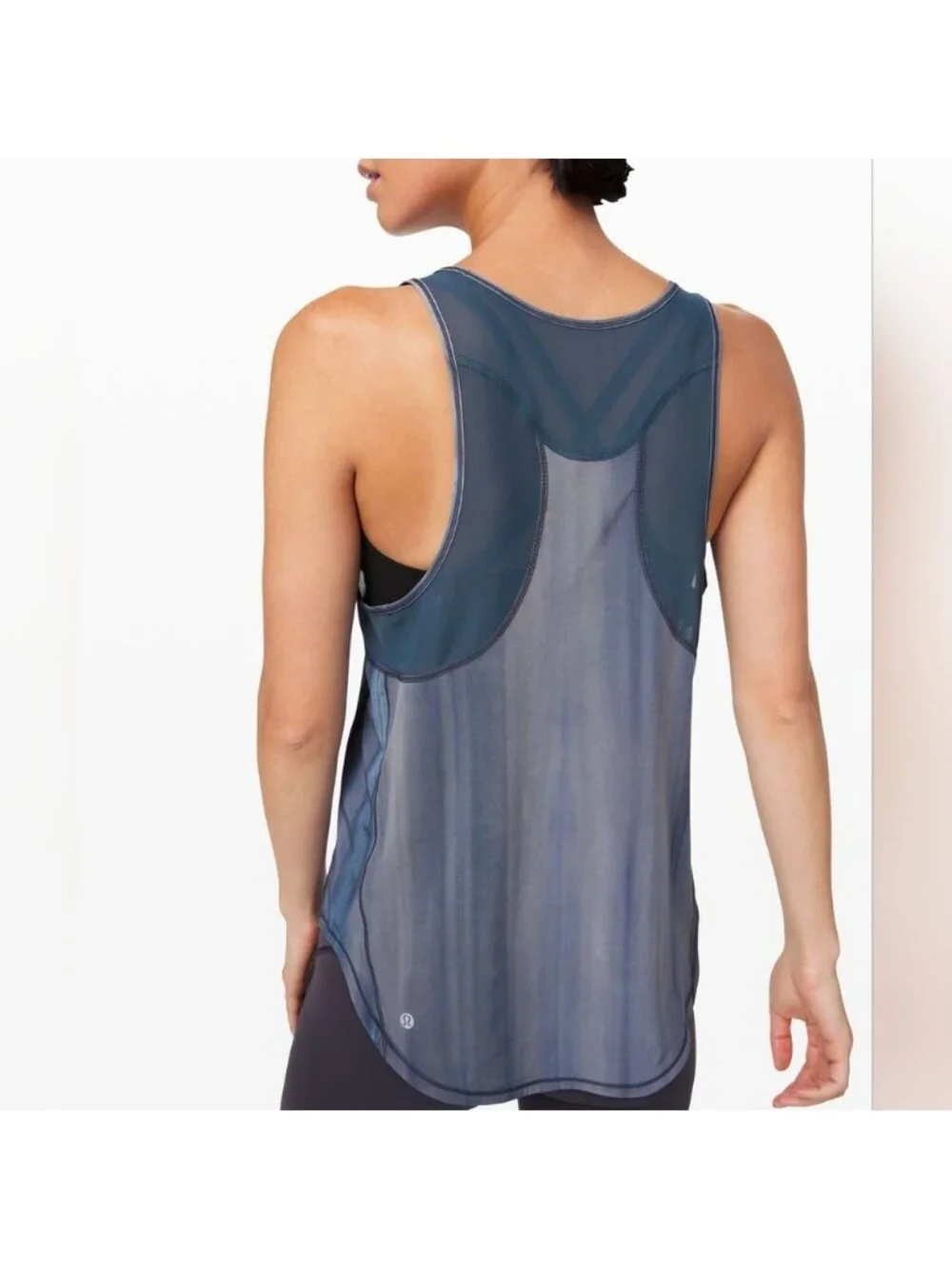 Lululemon Sculpt Tank Brushed Spray Dye White Code Blue